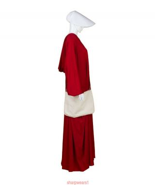 The Handmaid ' s Tale Offred Cosplay Costume Robe Cape Bag Bonnet Popular 4