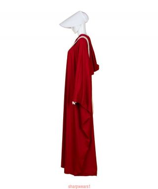 The Handmaid ' s Tale Offred Cosplay Costume Robe Cape Bag Bonnet Popular 5