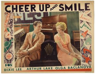 Cheer Up & Smile 1930 Pre - Code Musical Vintage Lobby Card Dixie Lee,  Arthur Lake