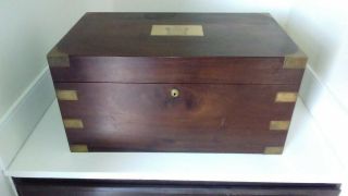 Large Antique 1901 Benson And Hedges Mahogany Master Cigar Humidor Chest