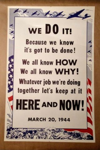 & Rare Ww 2 Poster - We Do It Poster - 25 " X38 " -