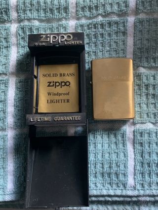 Vintage Zippo Solid Brass Lighter Model 204
