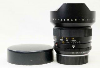 Leitz Leica 15mm F/3.  5 - Elmar - R 3 - Cam Lens - Very Rare - (2040)