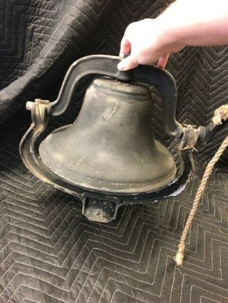 Vintage Cast Iron School House Bell.  Stamped With A 62 On The Top