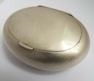 HANDSOME LARGE ENGLISH ANTIQUE 1908 SOLID STERLING SILVER PEBBLE TOBACCO BOX 8