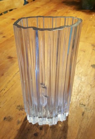Iittala Tapio Wirkkala Signed Alpina 3570 Glass Vase Finland Mcm Vintage