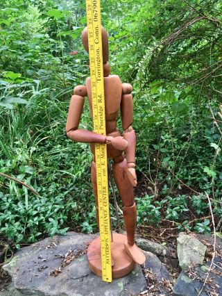Very Large 28” Vintage Artist ' s Wooden Mannequin - Jointed,  Articulated 2