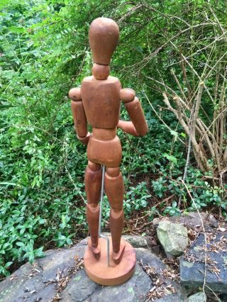 Very Large 28” Vintage Artist ' s Wooden Mannequin - Jointed,  Articulated 4