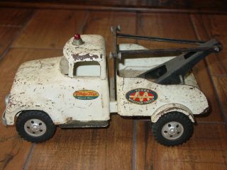 1950s TONKA TOYS White AA WRECKER Tow TRUCK Pressed Steel Mound Minn Vintage 3