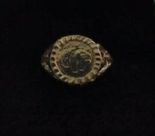 Vintage 10k Gold Panda Coin Ring Size 5