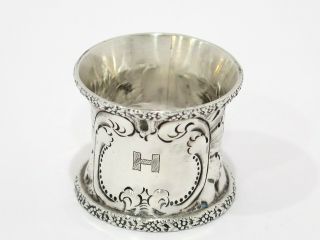 2 1/8 In - Sterling Silver Antique American Floral Large Napkin Ring