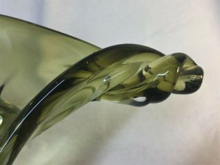 Green Chalet Lorraine Art Glass Bowl Vase Canada Vintage 3