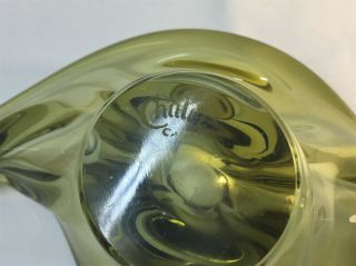 Green Chalet Lorraine Art Glass Bowl Vase Canada Vintage 5