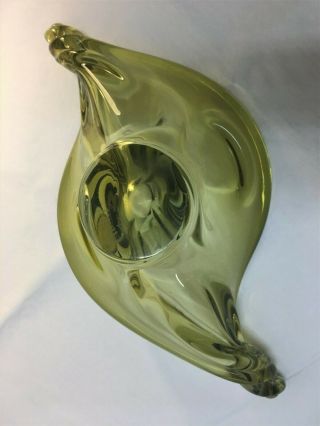 Green Chalet Lorraine Art Glass Bowl Vase Canada Vintage 6
