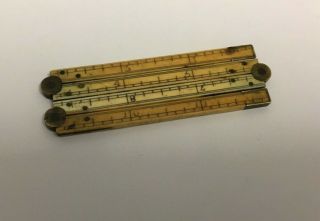 Antique / Vintage Very Small Folding Pocket Ruler