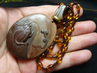 FINELY CARVED Jade Statue//Necklace - See Video 1 3