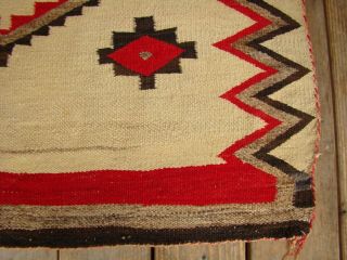 Antique Navajo Rug Native American Weaving Blanket with Step Diamonds and Stars 4