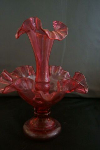 Fenton Vintage Thumb Print Cranberry Ruby Glass 10 