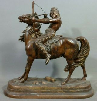 Antique Indian Horse Bow & Arrow Wild Bill Hickock Old West Show Souvenir Statue