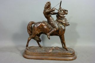 Antique INDIAN HORSE Bow & Arrow WILD BILL HICKOCK Old WEST SHOW SOUVENIR STATUE 5