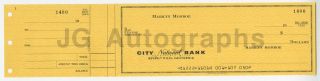 Marilyn Monroe -,  Vintage Personal Bank Check & Check Stub 1400