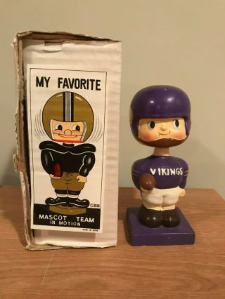 Vintage 1968 Minnesota Vikings Team Mascot Bobblehead Nodder