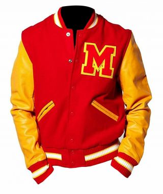 Michael Jackson " M J " Thriller M Logo Varsity Letterman Bomber Jacket Vintage