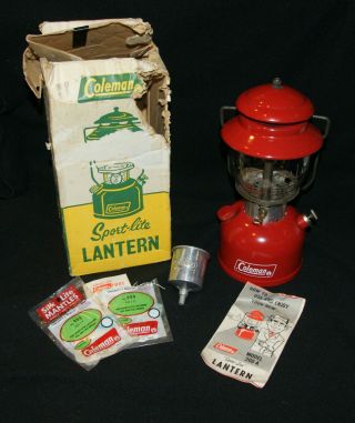 Vintage Coleman 200 A Sport - Lite Red Lantern Single Mantle 03/1969