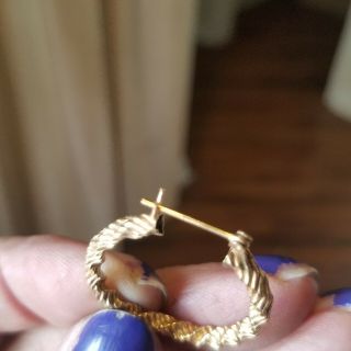 Vintage 2 Pairs 14k 585 Gold Peirced Hoop Earrings 4.  02 grams 5