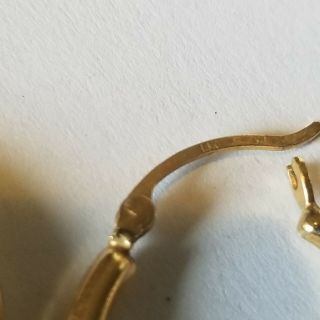 Vintage 2 Pairs 14k 585 Gold Peirced Hoop Earrings 4.  02 grams 6