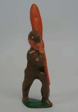 Minty Vintage M114 Barclay Manoil Lead Toy Soldier Carrying A Propeller 1c