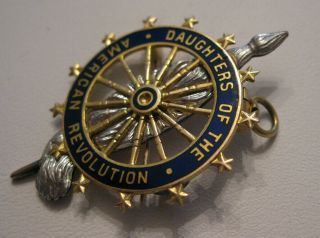 Vintage Caldwell & Co 14k Gold Dar Daughters Of The American Revolution Pin Fob