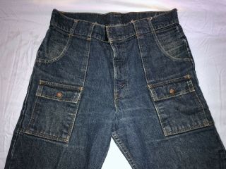Levis Vintage Denim Pants 1970s Levi Strauss Bush Safari Jeans Orange Tab 70s 35