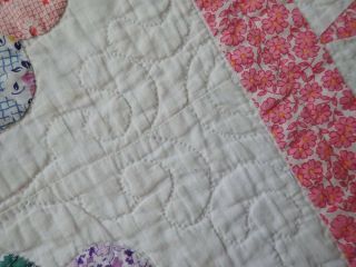 Gorgeous THE BEST PRINTS EVER FOUND Vintage 30s Pink Dresden Plate QUILT 12