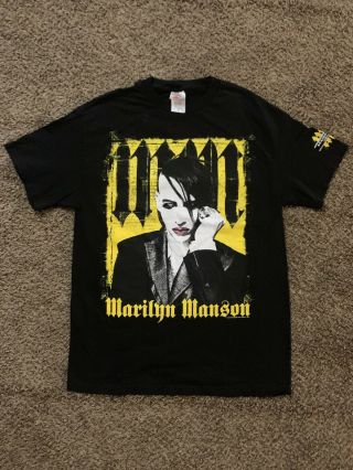Vintage 90s Marilyn Manson T shirt Medium “Against All God’s Tour” 2