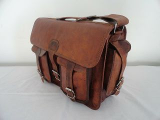 Vintage Leather Briefcase Messenger Bag Laptop Satchel MacBook Shoulder Bag 7