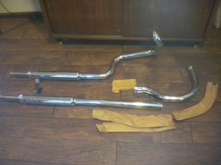 Harley Panhead Dual Exhaust Crossover Pipes // Knucklehead Antique Motorcycle