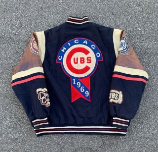 Vintage Chicago Cubs 1969 Leather Reversible Letterman Jacket Size 4xl