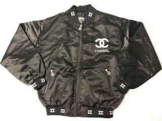 Collectible Vintage Chanel Boutique Vintage Silk Bomber Jacket