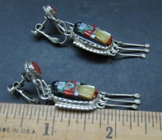 Vtg AUGUSTINE & ROSALIE PINTO (d) Zuni Sterling Mosaic Inlay Necklace & Earrings 10