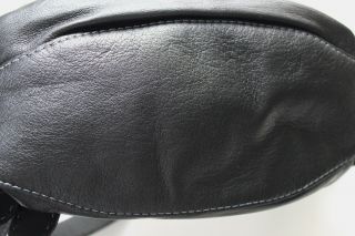 Vintage BRIGHTON Black Leather Bows On Side Satchel Handbag Shoulder Bag EUC 5
