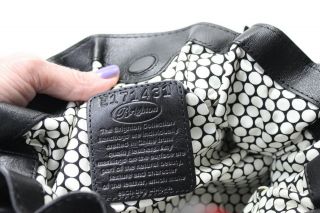 Vintage BRIGHTON Black Leather Bows On Side Satchel Handbag Shoulder Bag EUC 6