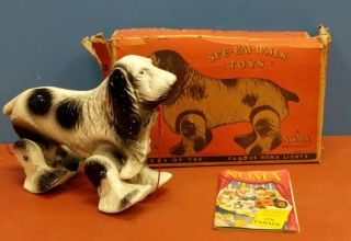 Neat Vintage Noma See - Em - Walk Dog Pull Toy With Pamplet And Box