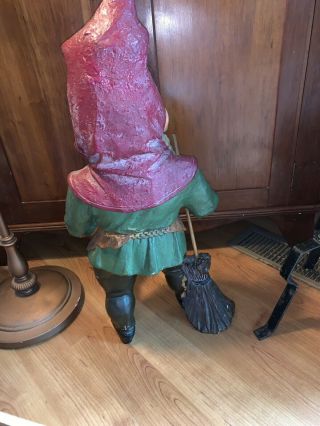 Antique Rare 27 Inches tall German Terra - cotta Gnome,  Statue Elf 1935 6
