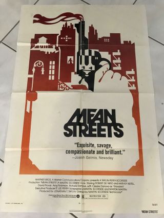 Vintage Mean Streets 1973 Movie Advertising Poster 41x27