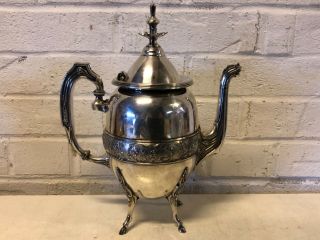 Antique J.  B.  Timberlake Silverplate Triple Plated Teapot W/ Angelic Floral Scene