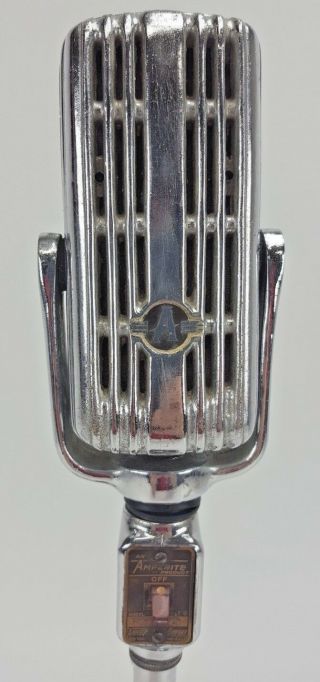 Vintage Amperite Model Rb H Ribbon Microphone Chrome 1940s