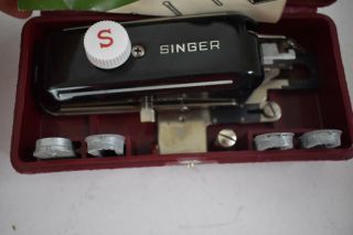 Vintage Singer Sewing Machine Attachment Bundle 160623 zigzag buttonholer blind 4