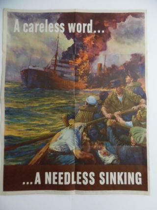 Wwii Poster A Careless Word A Needless Sinking Anton Otto Fischer Owi