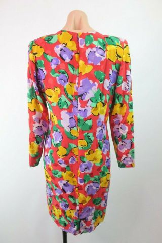 70s Vintage Adele Simpson Dress I.  Magnin Floral Silk Disco Summer Party M/L 5